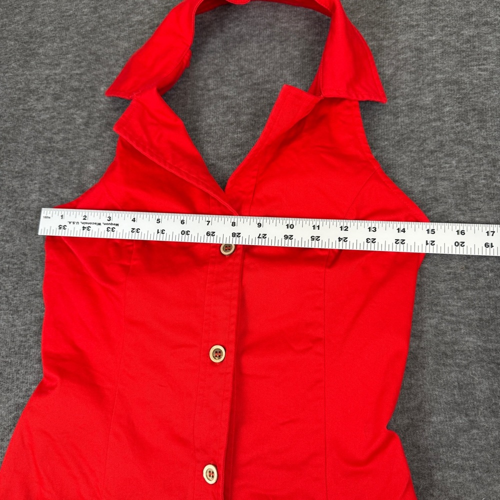 Commense Red Halter Collared Mini Dress - Picture 4 of 10